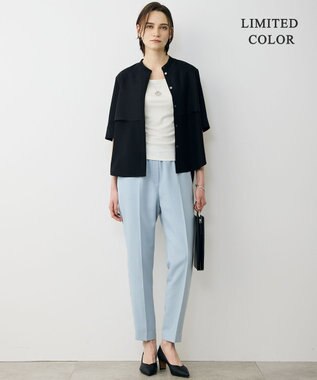 ICB L 【先行予約・WEB限定カラーあり】FluidBackSatin ドロストパンツ サックスグレー［WEB限定・総裏］