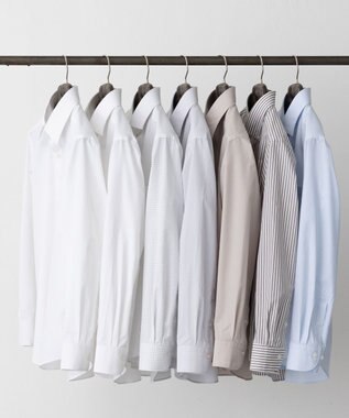 GOTAIRIKU 【形態安定】PREMIUMPLEATS_ボタンダウンカラー 通年ドレスシャツ_ストライプ(25年春夏モデル) ダークブラウンストライプ