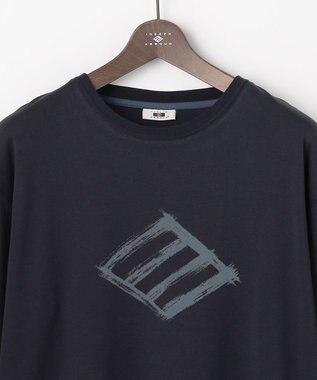 JOSEPH ABBOUD 【柔らかな肌触り】ソフトスムースダイヤロゴプリント Tシャツ ネイビー系