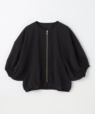 ANY シアーランタンスリーブブルゾン ブラック