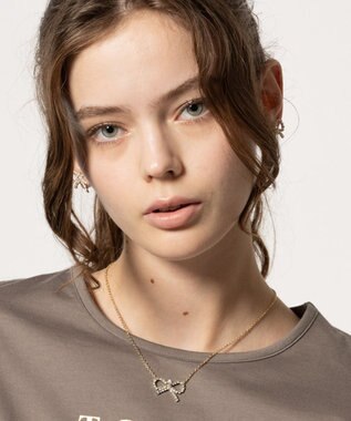 TOCCA GLITTER RIBBIN NECKLACE ネックレス ゴールド×クリア系