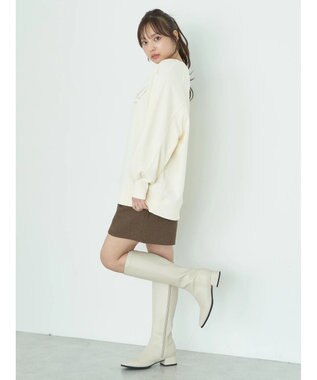 earth music&ecology 裏毛ロゴチュニック Ivory