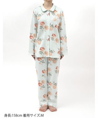 Wing パジャマ 綿100%(本体肌側) あったか 3Lまで対応 大きいサイズ 長袖 長ズボン 冬 レディース EP6023 ウイング／ワコール メロン