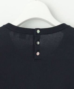 J.PRESS LADIES BASIC HT COTTON クルーネック ニット ネイビー系