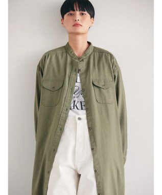 AMERICAN HOLIC ツイルＷポケットＡラインワンピース Khaki