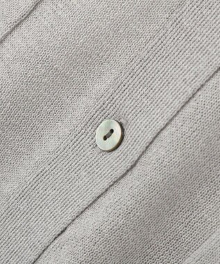 YECCA VECCA ノーカラー7分袖ポケットカーディガン Light Gray