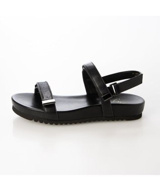 ing <ing>ラインストーンフットベットサンダル ブラック