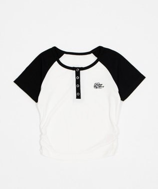 WEGO グラフィックラグランヘンリーネックT 柄2