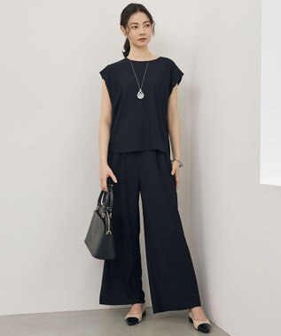 自由区 ストレッチアムンゼンワイド パンツ ネイビー