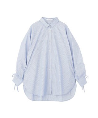 AMERICAN HOLIC 【イージーケア】バックギャザーリボンシャツ Sax