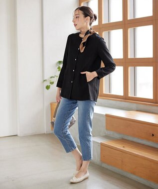 Tiaclasse 【安田美沙子さん着用・洗える】ストレッチストレートデニム ブルー