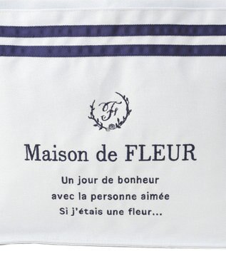 Maison de FLEUR マリンラインリボンスクエアトートバッグ Light Blue