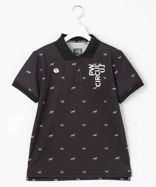 PW CIRCULUS 【WOMEN】【ストレッチ / UVケア】アニマルプリント カノコ ポロシャツ ゴルフウェア レディース ブラック系5