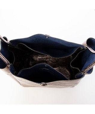 UNBILLION カシュカシュ cachecache / クラッシュメタリックワンハンドルミニトート ダークシルバー