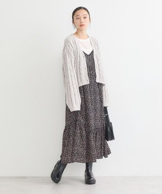 earth music&ecology ポコポコケーブルカーディガン Light Gray