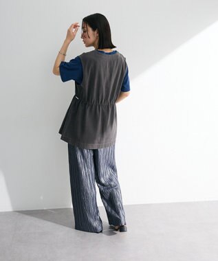 Green Parks セルフカットウェーブプリーツパンツ Navy