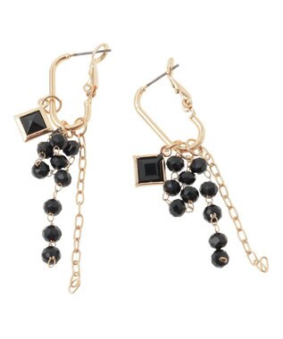 AMERICAN HOLIC チェーン ビーズピアス Black