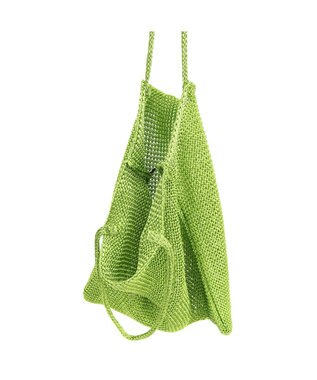 UNBILLION カシュカシュ cachecache / ラメ糸編みトートバッグ グリーン