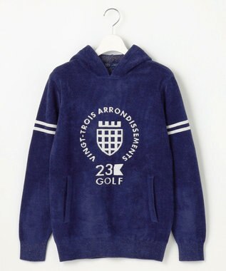 23区GOLF 【WOMEN】【ストレッチ性】フロントロゴ フーディー 日常使いにぴったりな軽やかな1着 ネイビー系