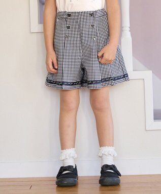 ANY KIDS マリン ショート パンツ ネイビーギンガムチェック