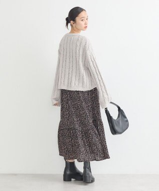 earth music&ecology ポコポコケーブルカーディガン Light Gray