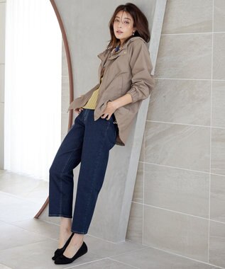 Tiaclasse 【安田美沙子さん着用・洗える】ストレッチストレートデニム ネイビー