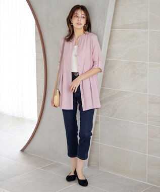 Tiaclasse 【安田美沙子さん着用・洗える】ストレッチストレートデニム ネイビー