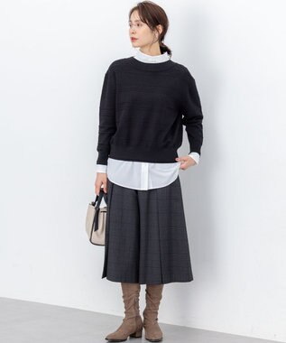 組曲 L 編み柄ディテールニット ブラック系