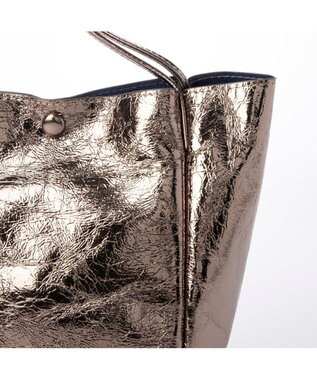 UNBILLION カシュカシュ cachecache / クラッシュメタリックワンハンドルミニトート ダークシルバー