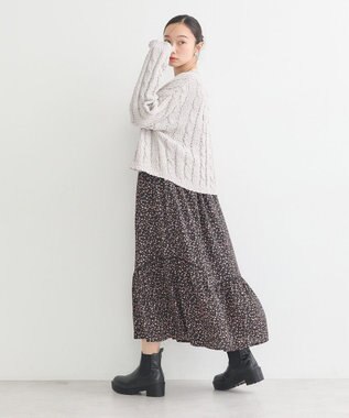 earth music&ecology ポコポコケーブルカーディガン Light Gray