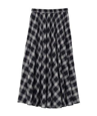 AMERICAN HOLIC 【選べる丈】チェックシアープリーツスカート Charcoal Gray