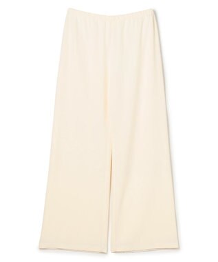 UNFILO L 【ウエストゴム】ライトジョーゼット イージーワイドパンツ アイボリー