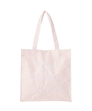 Maison de FLEUR リボンレースブランドロゴ刺繍スクエアトート Pink