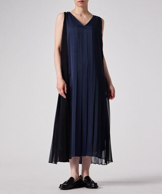 Paul Smith ブロッキング プリーツ ワンピース ネイビー