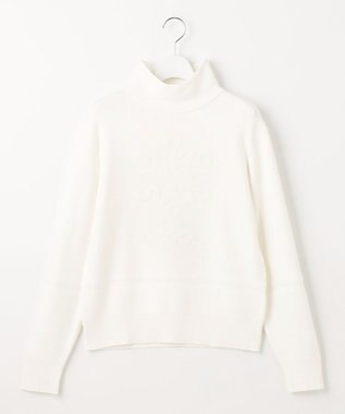 23区GOLF 人気ニットアイテムが今季も登場【WOMEN】【洗える】スノーモチーフ モックネックニット アイボリー系