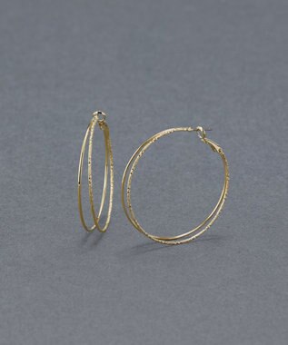 Phoebe ダブルラインフープピアス ゴールド