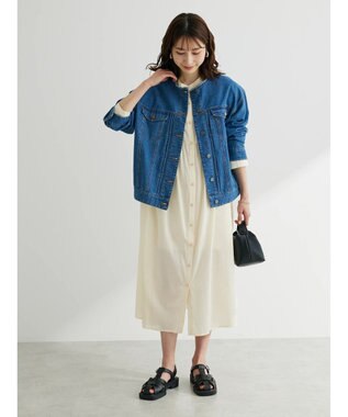 Green Parks ボリュームギャザーシャツワンピース Ecru