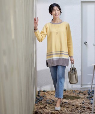 Tiaclasse 【安田美沙子さん着用・洗える】ストレッチストレートデニム ブルー
