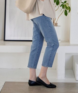 Tiaclasse 【安田美沙子さん着用・洗える】ストレッチストレートデニム ブルー