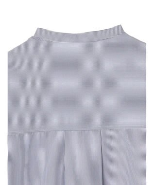 Green Parks レイヤードアソート柄シャツチュニック Stripe Blue