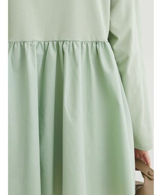 Green Parks バックギャザー布帛切替プルオーバー Green