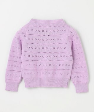 組曲 KIDS 【90-100㎝】フラワーアイレット カーディガン ラベンダー系