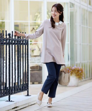 Tiaclasse 【安田美沙子さん着用・洗える】ストレッチストレートデニム ブルー