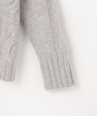 自由区 【洗える】ウールカシミヤブレンド ニットカーディガン ライトグレー系