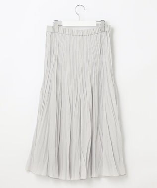 J.PRESS LADIES 【洗える】 スパンボイルワッシャー ランダムプリーツ スカート ライトグレー系