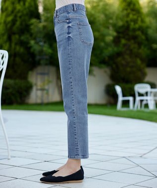 Tiaclasse 【安田美沙子さん着用・洗える】ストレッチストレートデニム ブルー