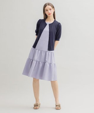 TOCCA 【洗える！】SWAN CREWNECK クルーネック カーディガン ネイビー系