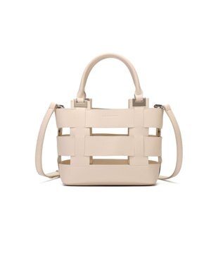 style code 【MERCURYDUO/マーキュリーデュオ】軽量メッシュ　花柄巾着付ミニトートバッグ アイボリー