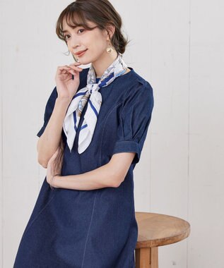 Tiaclasse L デニムマーメイドワンピース ネイビー