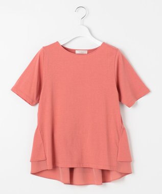 Feroux 【UVケア】バックペプラムチュニック Tシャツ ピンク系